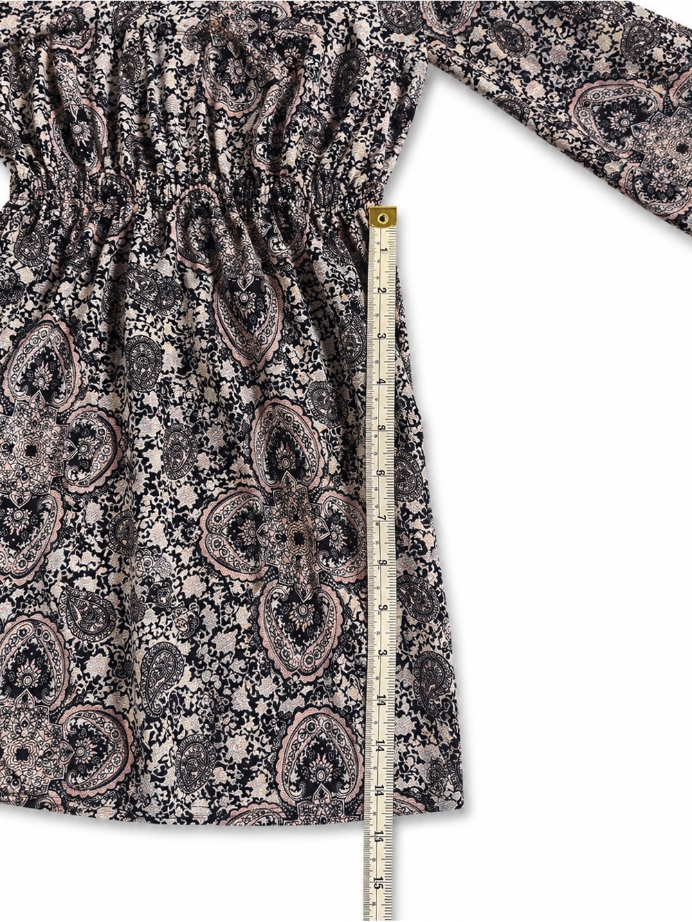 Sans Souci Floral Paisley Wrap Romper in Mauve and Gray - Picture 6 of 6